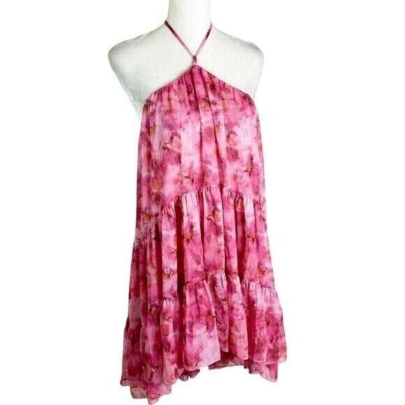 NWT MISA Los Angeles Sastra Mini Halter Dress Abstract Floral Size M - Picture 3 of 11